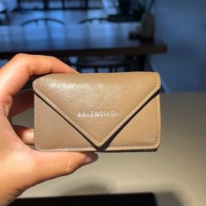 Balenciaga Greyish beige cardholder wallet